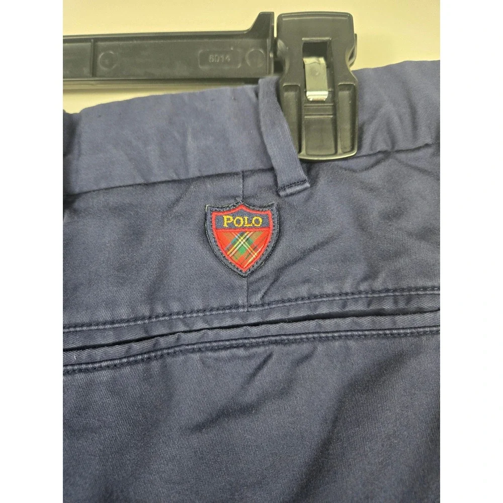 Polo Golf Ralph Lauren Mens 38 Navy Blue Classic Fit Cotton Blend Chino Shorts